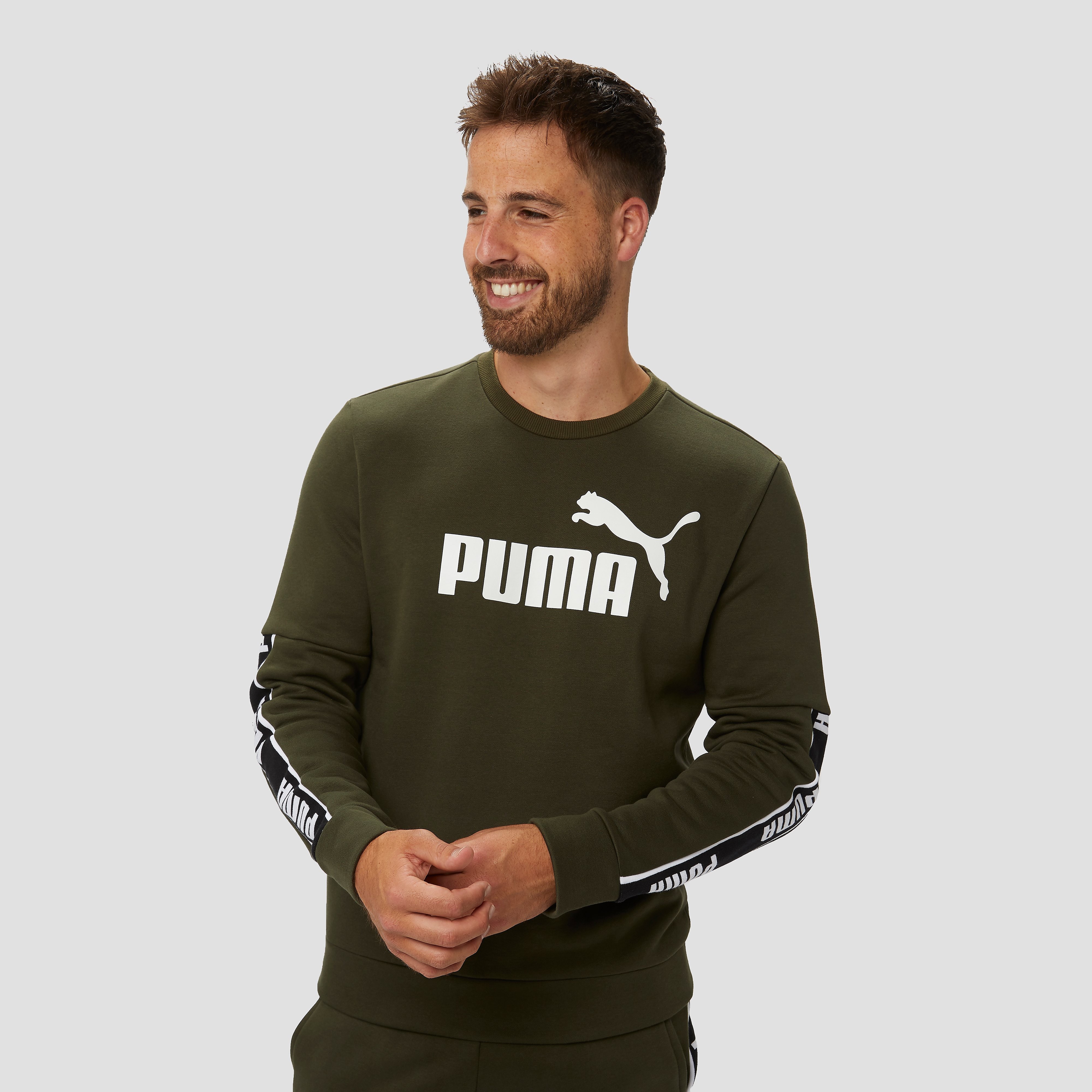 PUMA Amplified crew fleece sweater groen heren Heren thumbnail